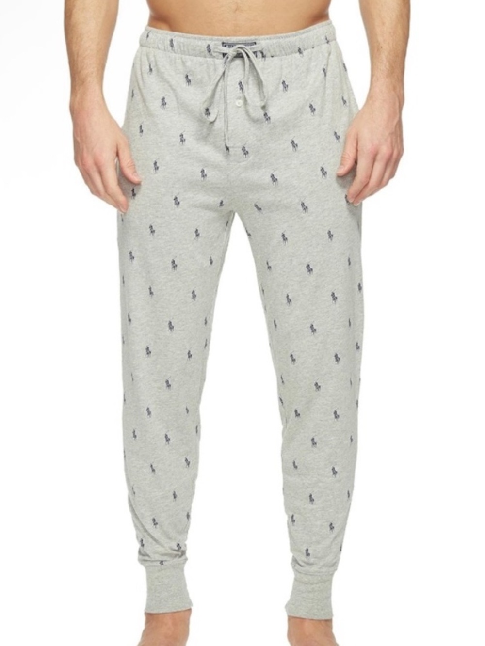 Polo Ralph Lauren Men's Gray Pajama Cotton Logo Pants Joggers Size Medium
